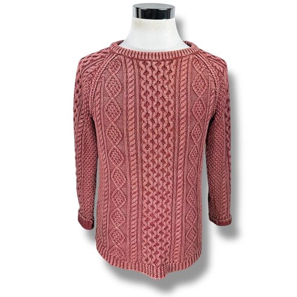 LL Bean Signature Fisherman Tunic Side Zip Sweater Women’s Small Burnt Rose Pink - Picture 1 of 11